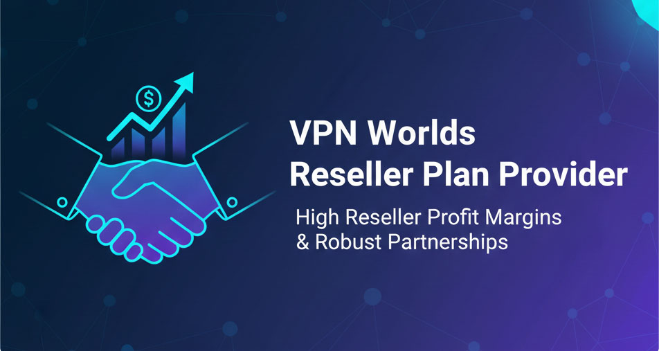 Handshake and rising profit graph representing high reseller margin with VPN Worlds Reseller Plan.